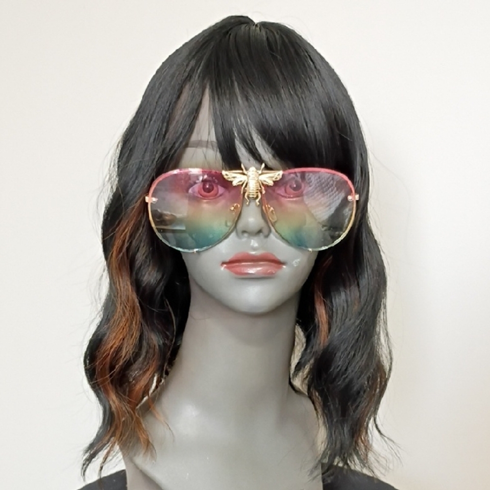 Wavy Black/ Light Brown Wig
